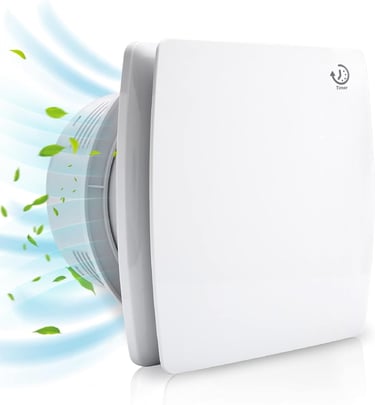 a white air purifier with a green leaf on it