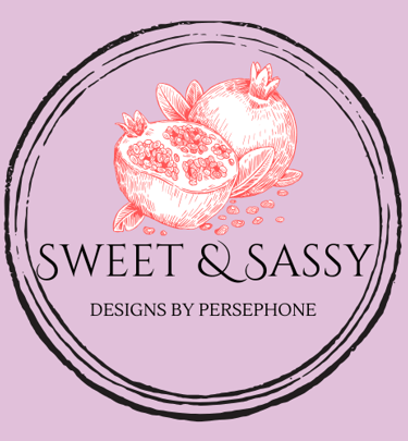picture of pomegranate sweet and sassy designs by Persephone logo