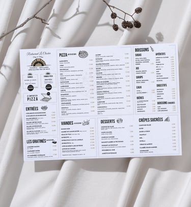 menu restaurant création graphisme
