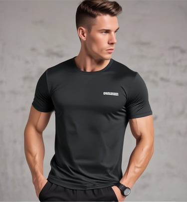 A neatly arranged display of colorful clothing items on hangers.