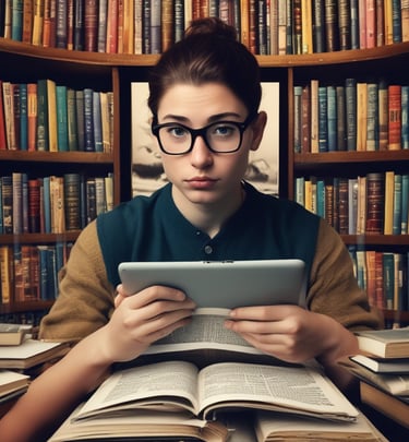 A serene coffee shop scene with people working on laptops.