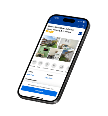 Mockup annunci Booking di appartamenti a Roma in gestione affitti brevi