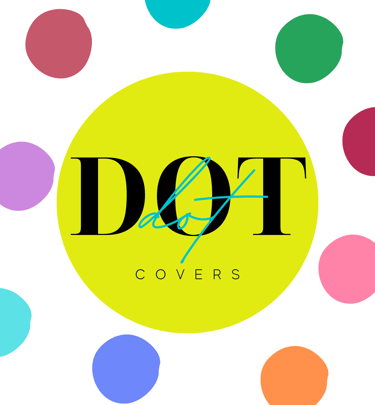Dot covers black and teal logo with colorful dots