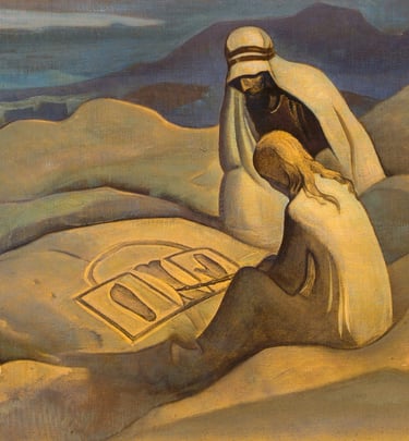 Signos del cristo-Pintura de Nicolas Roerich