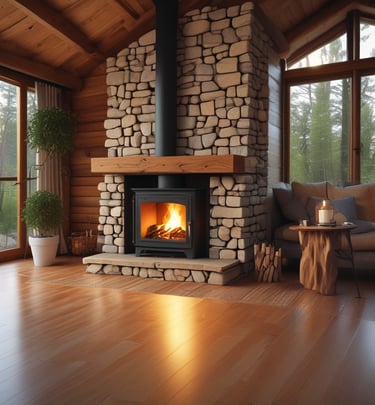 A close-up of a beautifully crafted fireplace mantel with decorative elements.