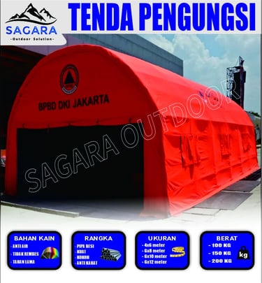 tenda pengungsian ukuran 6x12m BPBD DKI JAKARTA