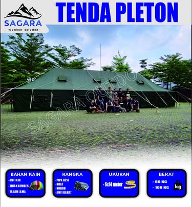 crew pabrik tenda sagara outdoor selesai mendirikan tenda pleton