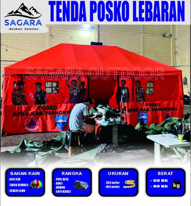 pengukuhan tenda posko lebaran di pabrik tenda sagara outdoor
