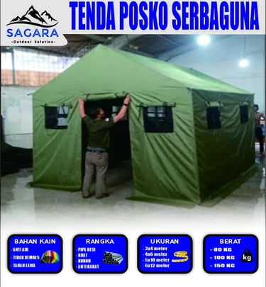 tenda serbaguna ukuran 3x4meter dari pabrik tenda sagara outdoor