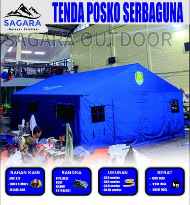 tenda posko serbaguna berbagai macam ukuran bahan filamin