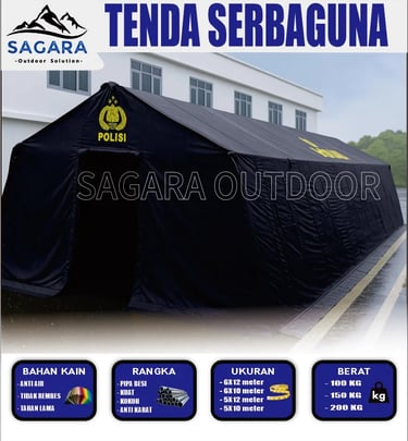tenda serbaguna ukuran 6x12meter untuk intansi polisi 