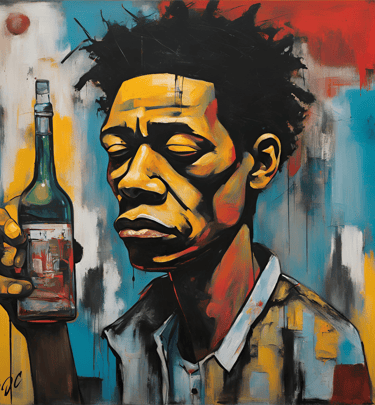 a picture of visual art by brian j clark titled "alcohol relapse" soul pain art gallery