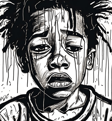 a picture of visual art by brian j clark titled "are you gonna hurt me too?" soul pain art gallery