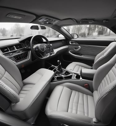 Intérieur voiture cuir beige tableau de bord - nettoyage automobile habitacle Paris Presti Clean+