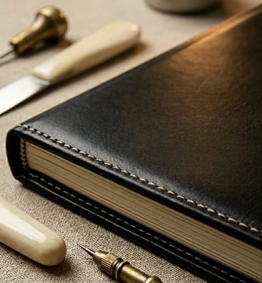 Algum de couro preto costurado à mão