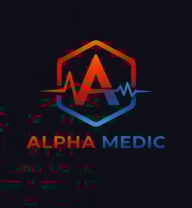 Alpha Medic logo.