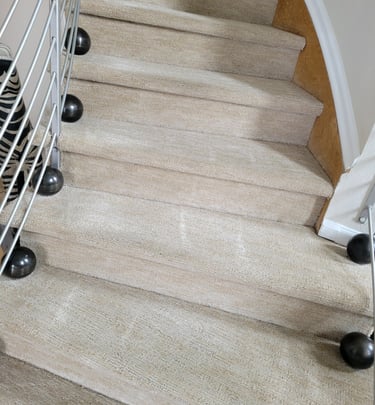 Beautiful White stairs, spot free finished results, when using King Organic Clean