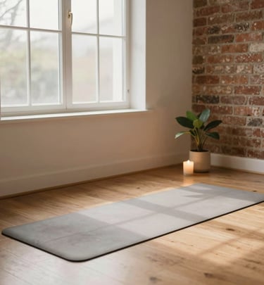 A sunlit dining area with natural textures, linen tablecloth, and simple ceramic dishes arranged neatly