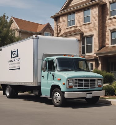A Ghazaryan Services 30 moving truck parked outside a sunny Southern California home.
