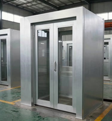 A skilled craftsman shaping a custom wooden hotel headboard in a bright workshop