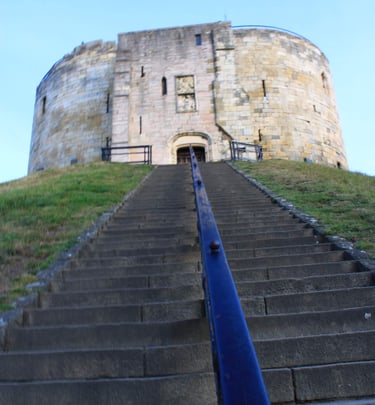 image of a part of a castle on a high mound