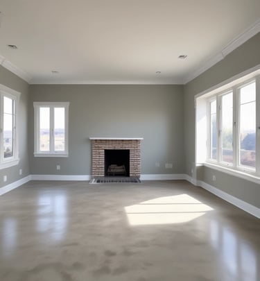 Custom stairway featuring a rich, deep red paint on the risers paired with natural wood treads, highlighting detailed craftsmanship.