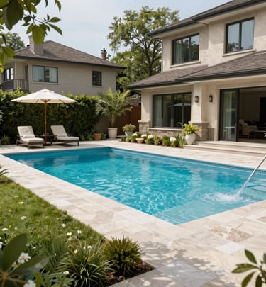 Outdoor landscaping that complements the home’s finishing with neat stone pathways and subtle greenery.