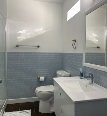 Master bathroom at this Cayman Condo Lakeside