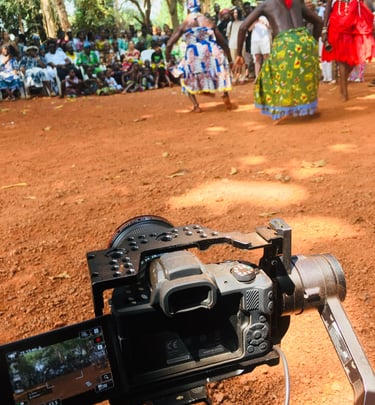 behind the scenes of a cultural documentary in Cotonou