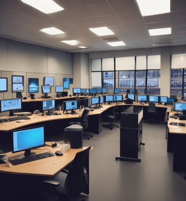 Modern office space with jakaria ventures team collaborating over digital devices