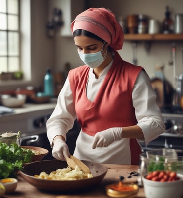 A warm kitchen scene with a hand gently spreading pure desi ghee onto warm khakhra under soft natural light.