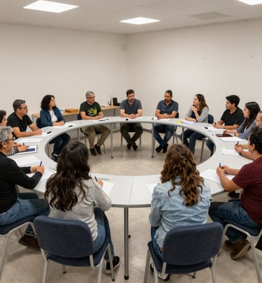A cozy therapy room with soft natural light and comfortable seating.