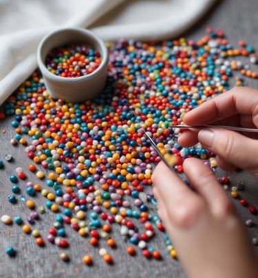 A joyful moment of women artisans sharing stories while working together on bags.