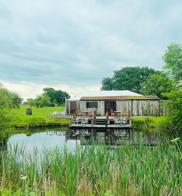 looking onwards to our decking and camping area