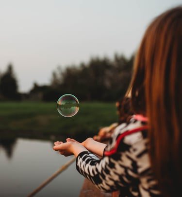 pretty bubbles in the air