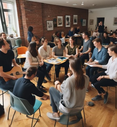 Organizers celebrating after a successful fundraising campaign with a cake