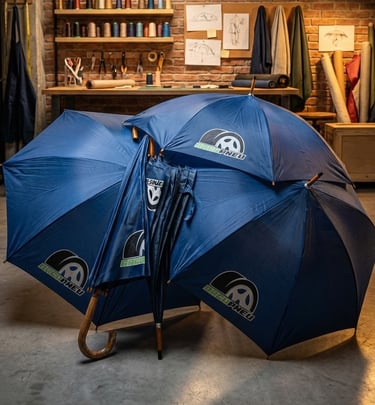 Guarda chuvas azuis personalizados