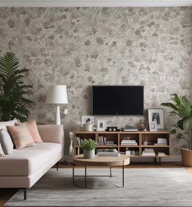 Brightly painted living room with smooth white walls and modern ceiling details
