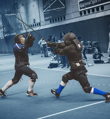 Photo by Andy McCormack/@the.hematog. Nick competing in longsword, Albion 2025.