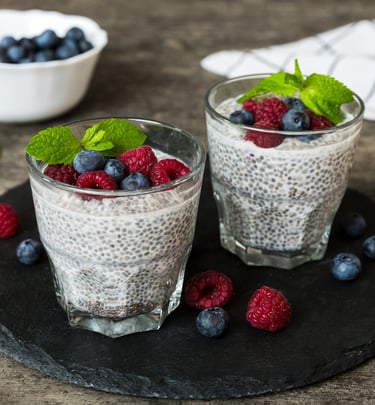 Overnight Oats com Frutas e Chia