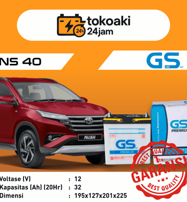 Toko Aki 24 Jam Surabaya | Jual Aki Accu Instan 24 Jam Surabaya | Goldstar NS 40 Toyota Rush