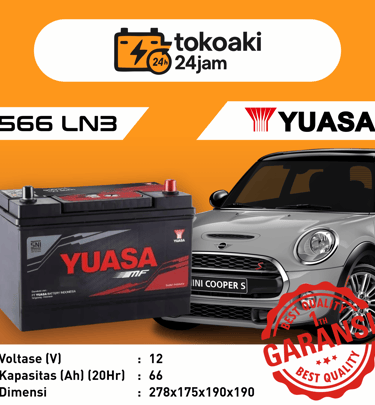 Toko Aki 24 Jam Surabaya | Jual Aki Accu Instan 24 Jam Surabaya | YUASA LN3 Mini Cooper