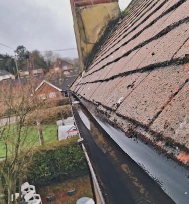 Gutter clearance and debris removal on residential property