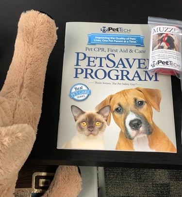Booklet and study materials for pet cpr and first aid class