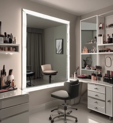 A beginner makeup artist practicing on a model.