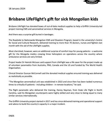 Media Release Document