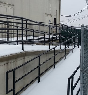Handicap ramp railings