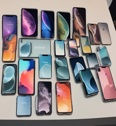 A vibrant display of the latest mobile phones available at ammansgad.