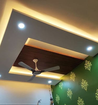 Custom Modular TV Unit and Wall Design with POP Accents in Palghar