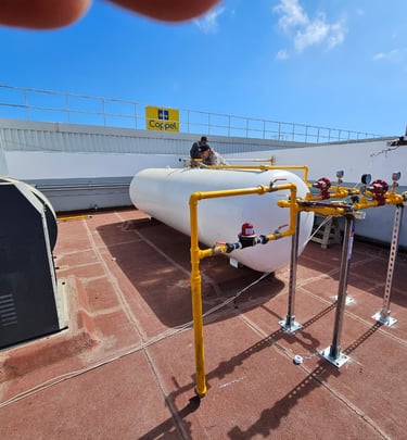 Cuadro de regulación con válvula sísmica, corta el flujo de gas en sismos